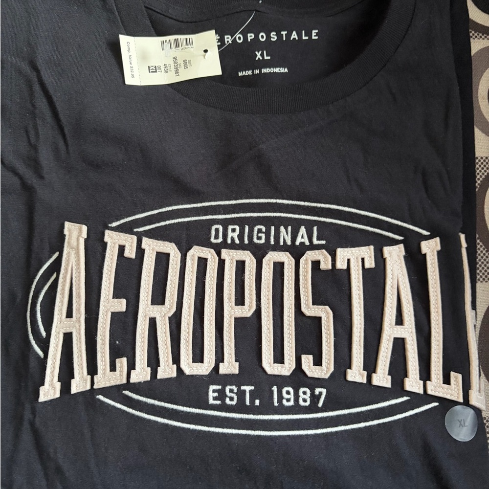 Aeropostale Black and White Logo Tee